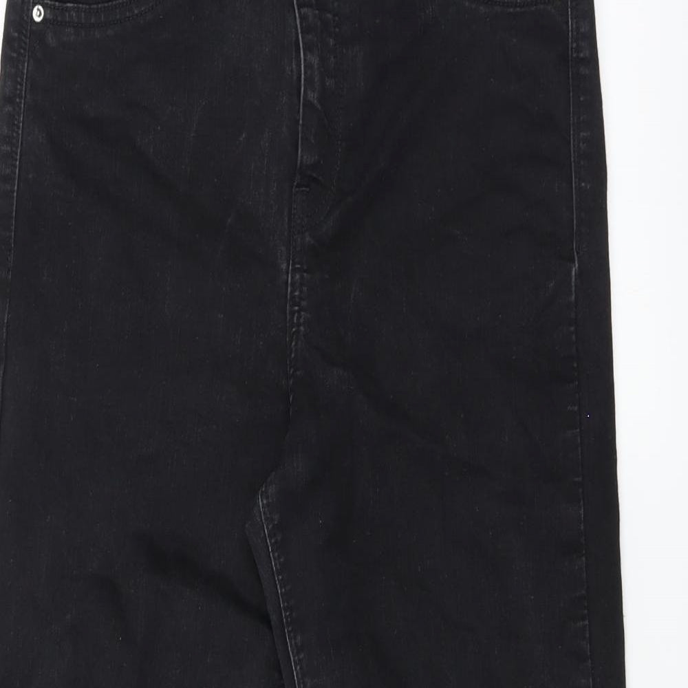 River Island Womens Black  Denim Skinny Jeans Size 14 L23 in - CROPPED