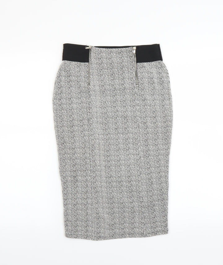 F&F Womens Grey Straight & Pencil Skirt Size 6