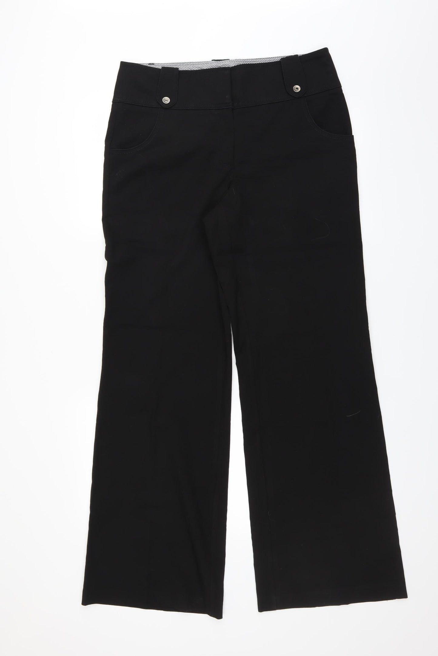 NEXT Womens Black   Trousers  Size 14 L32 in - LONG LEG WIDE LEG
