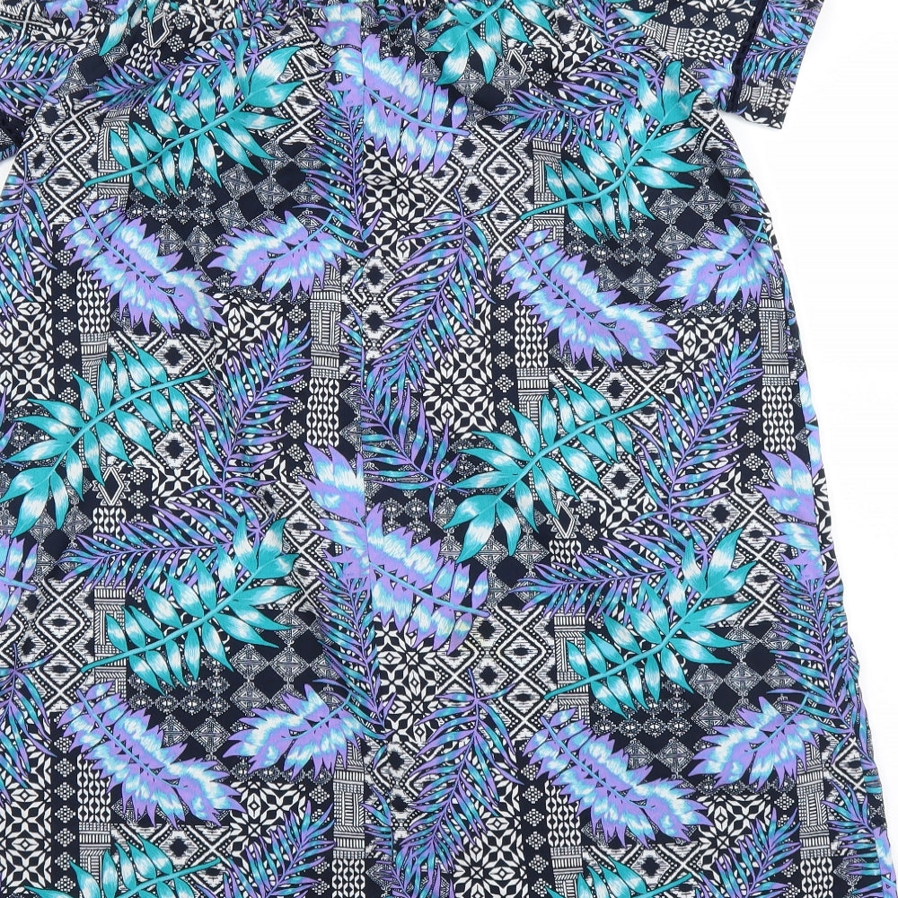 Primark Womens Blue   Shift  Size 14  - LEAF PRINT