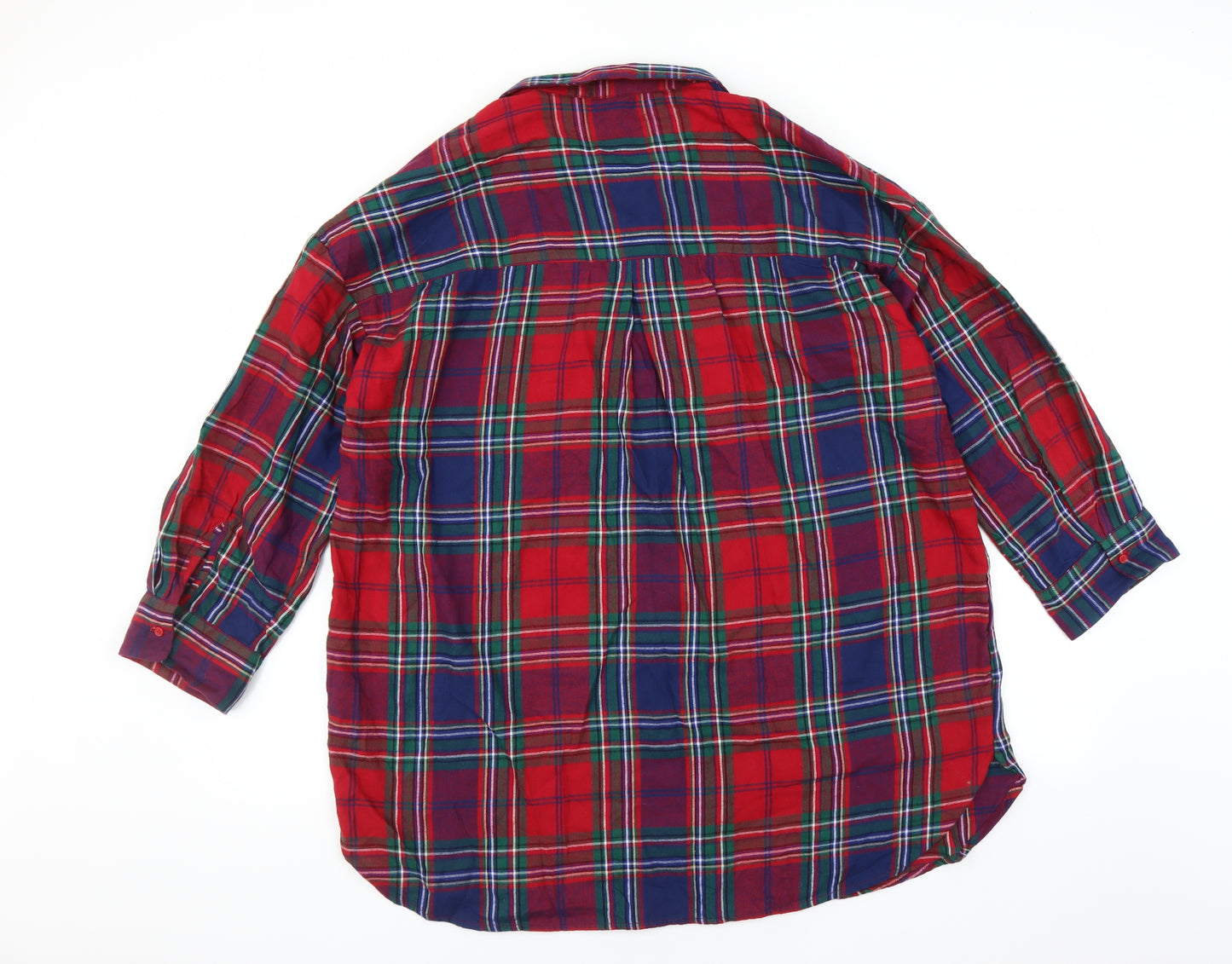 H&M Womens Red Plaid  Top Nightshirt Size M