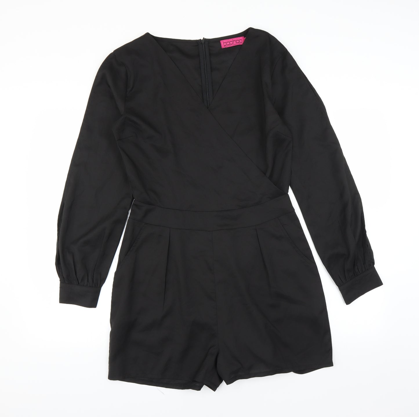 Boohoo Womens Black   Playsuit One-Piece Size 12