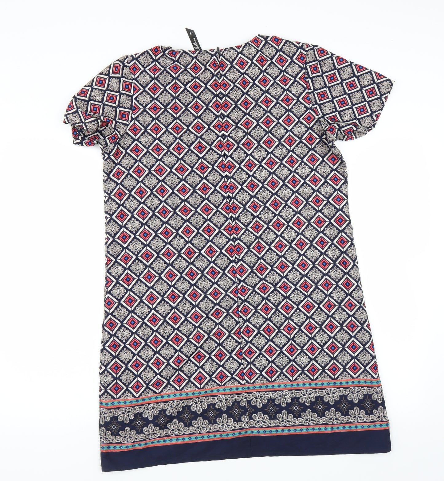 Influence Womens Blue Geometric  Shift  Size 12