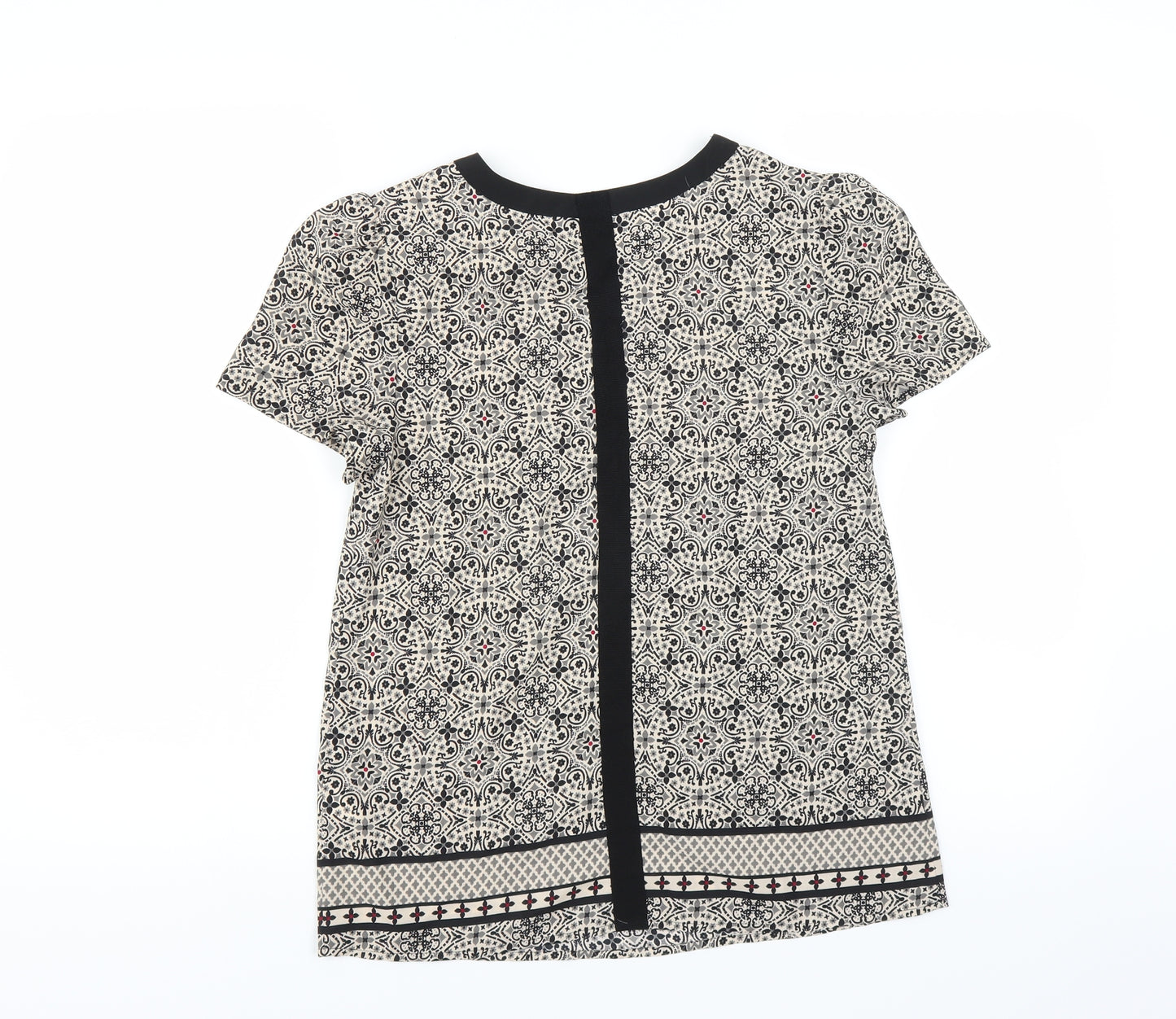 Oasis Womens Black Floral  Basic Blouse Size 8