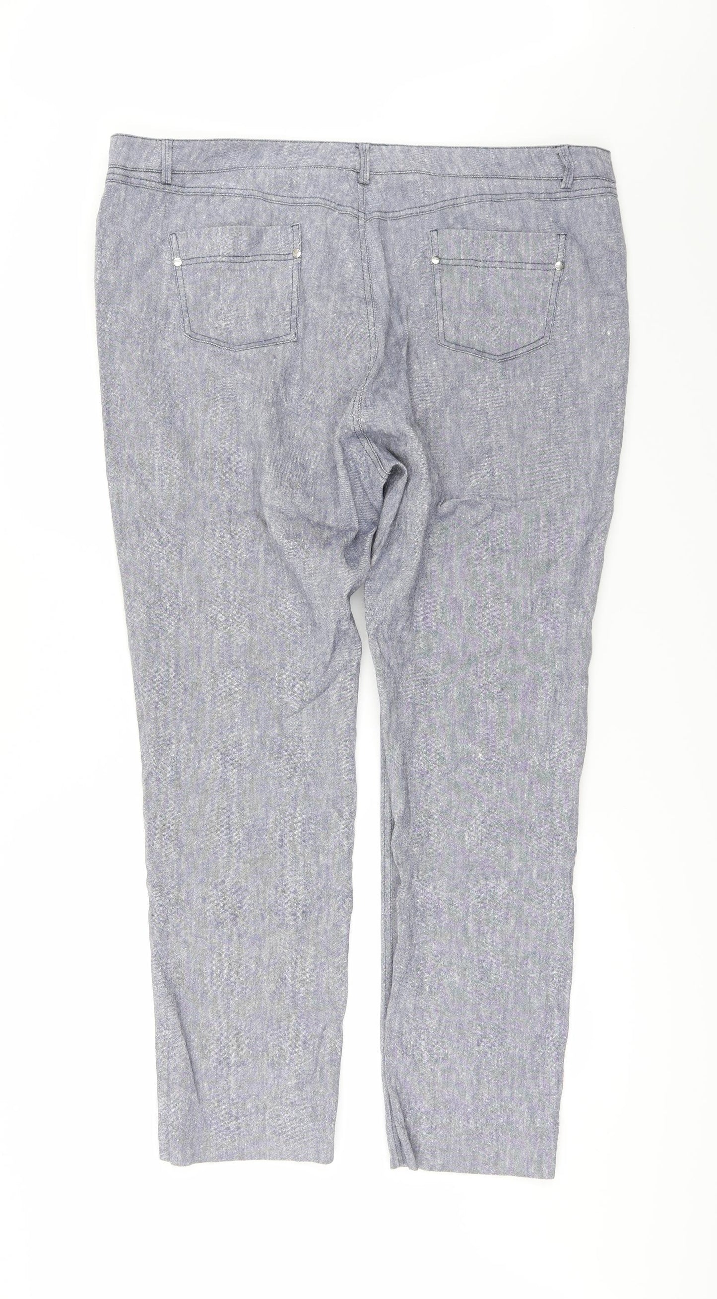 Per Una Womens Blue   Trousers  Size 20 L29 in