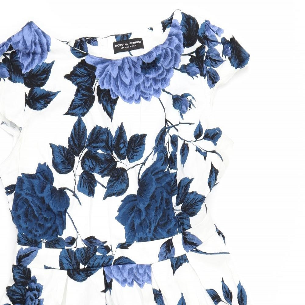 Dorothy Perkins Womens White Floral  Fit & Flare  Size 20