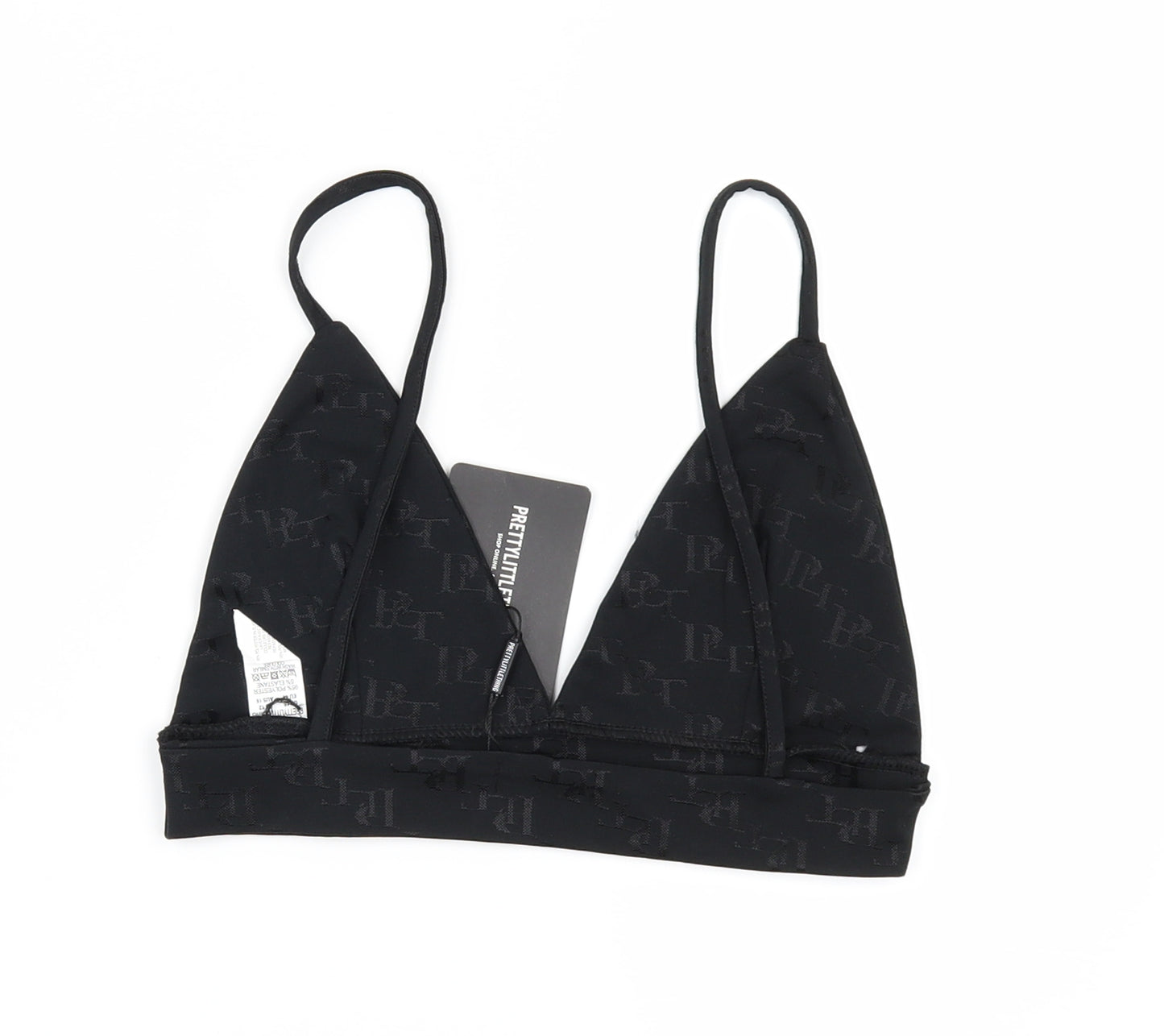 PRETTYLITTLETHING Womens Black   Cropped Blouse Size 16