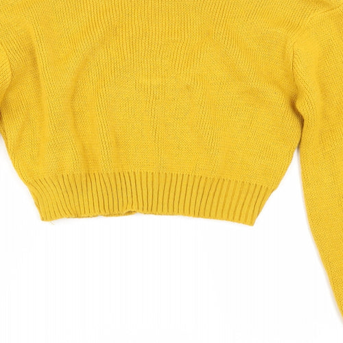 I SAW IT FIRST` Womens Yellow Herringbone  Pullover Jumper Size S