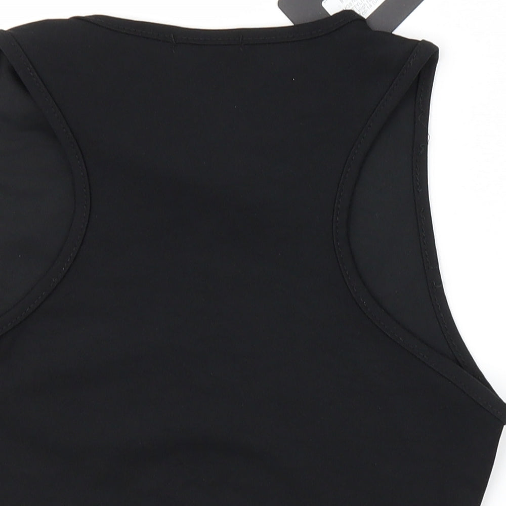 PRETTYLITTLETHING Womens Black   Cropped T-Shirt Size 14