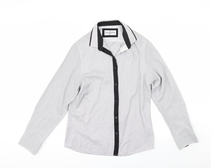 Spital Fields Mens Grey Button-Up Size 16