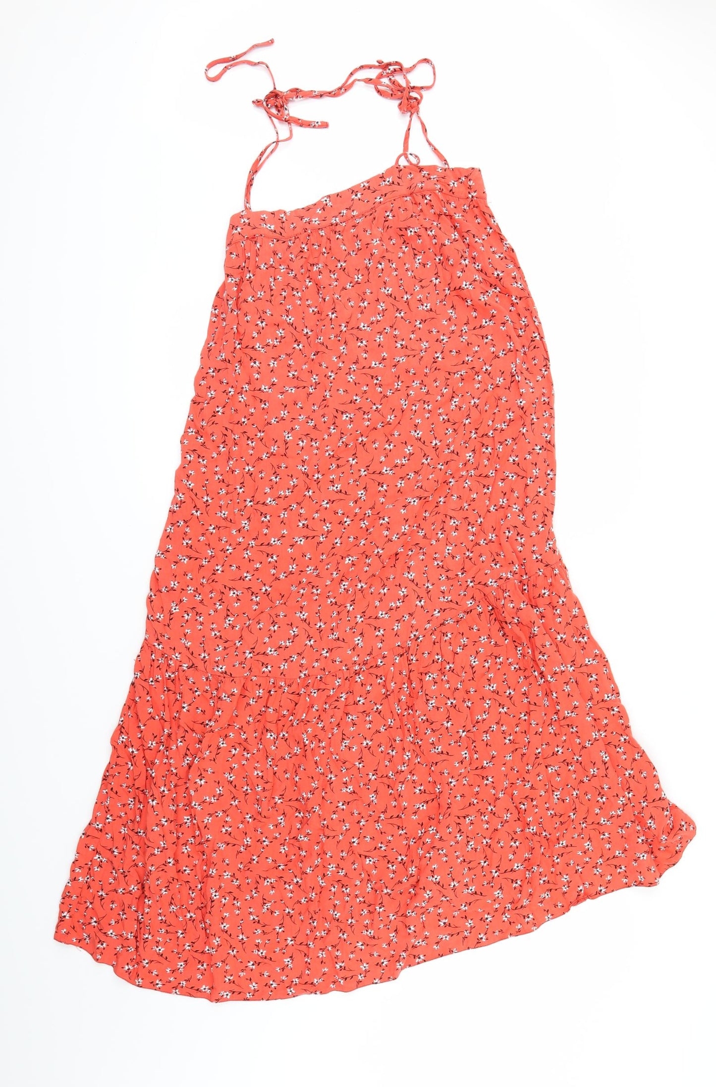 New Look Womens Orange Floral  A-Line  Size 10