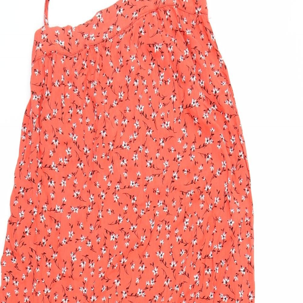 New Look Womens Orange Floral  A-Line  Size 10