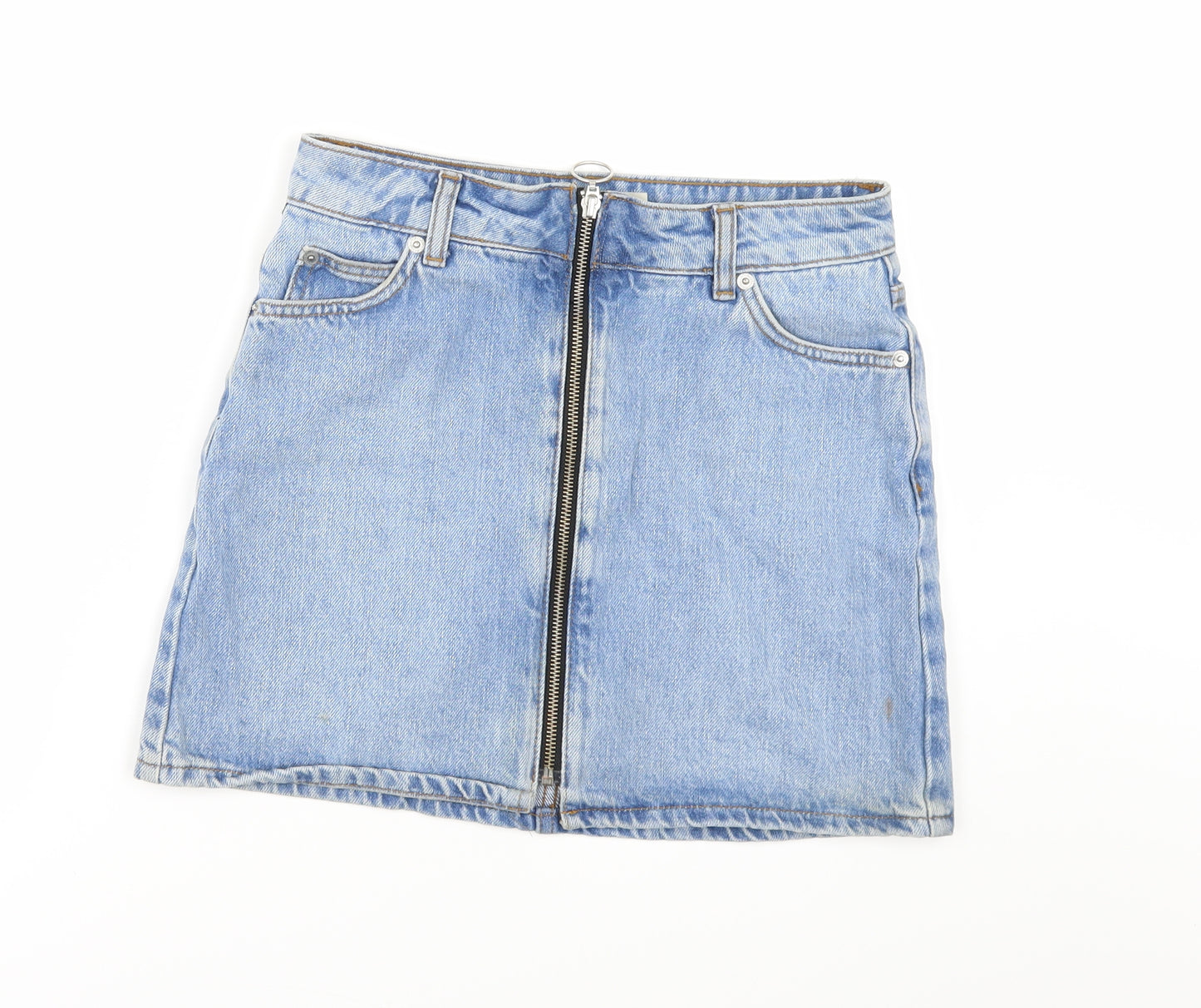 Topshop Womens Blue  Denim Maxi Skirt Size 8