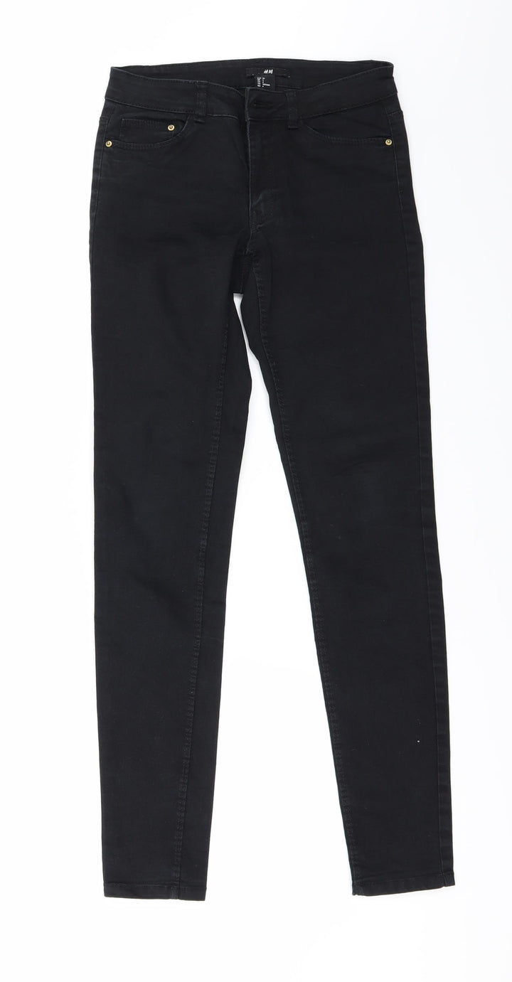 H&M Womens Black  Denim Skinny Jeans Size 6 L29 in
