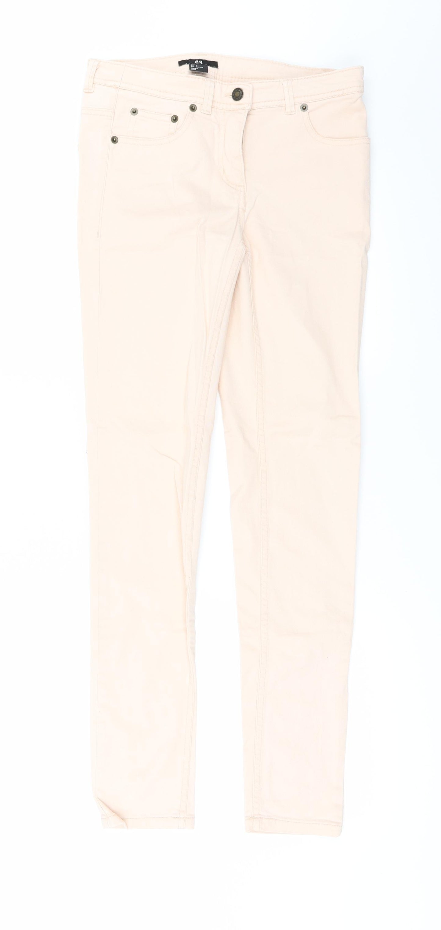 H&M Womens Orange  Denim Skinny Jeans Size 4 L28 in