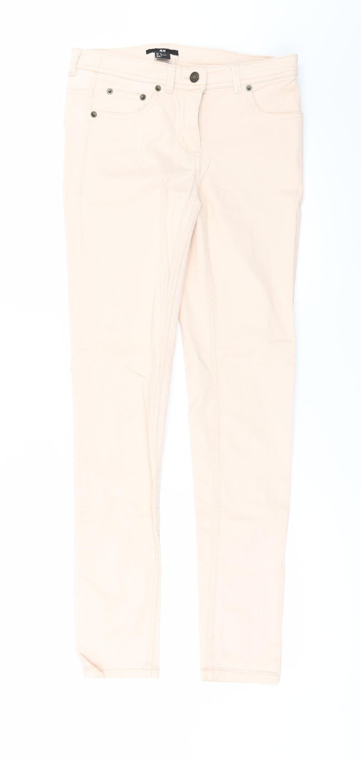 H&M Womens Orange  Denim Skinny Jeans Size 4 L28 in