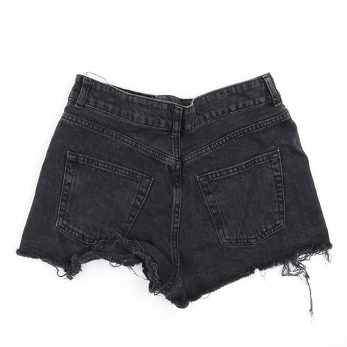 Topshop Womens Black  Denim Cut-Off Shorts Size 26