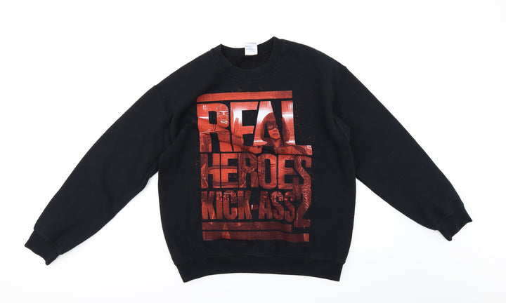 Gildan Mens Black Pullover Hoodie Size M