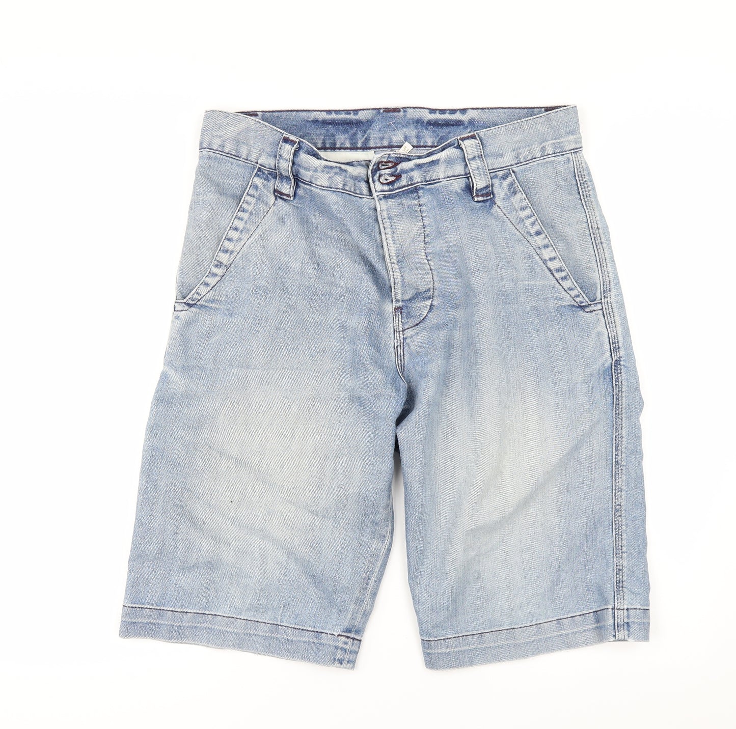 Preworn Mens Beige  Denim Cargo Shorts Size 32 in