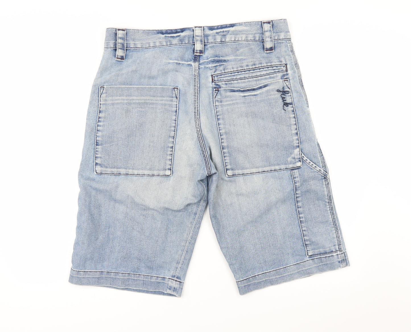 Preworn Mens Beige  Denim Cargo Shorts Size 32 in