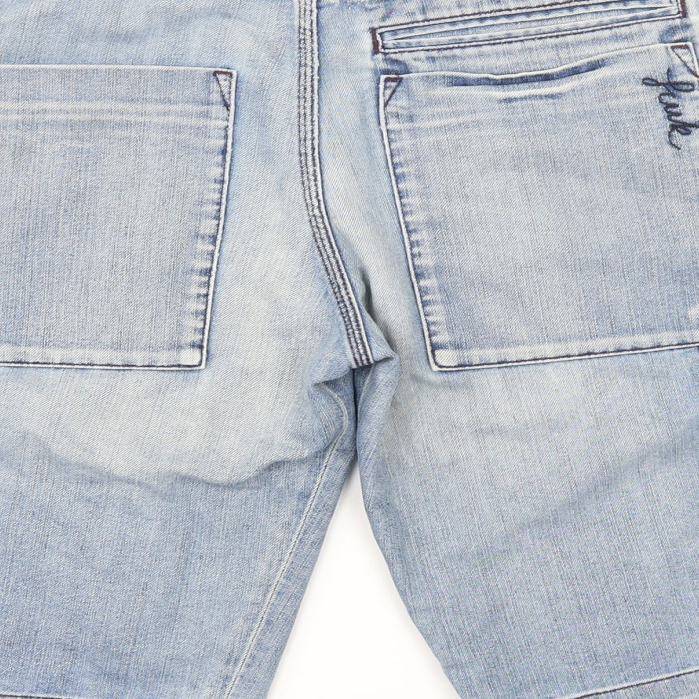 Preworn Mens Beige  Denim Cargo Shorts Size 32 in