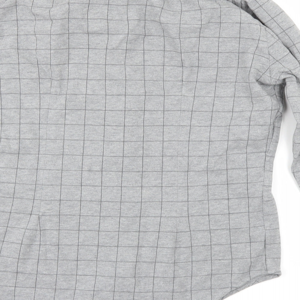 Zara Mens Grey Check   Button-Up Size S