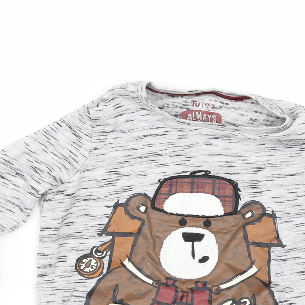 TU Boys Grey   Basic T-Shirt Size 9-12 Months