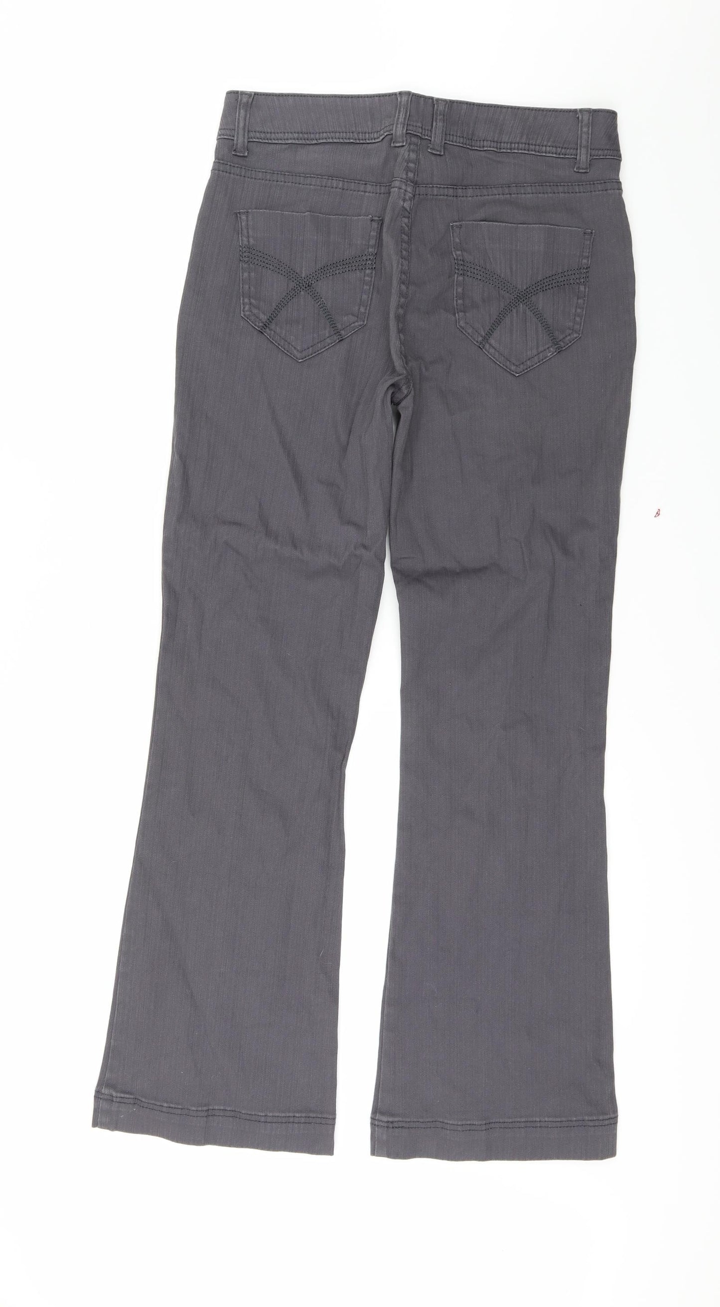 M&Co Womens Black  Denim Flared Jeans Size 10 L31 in