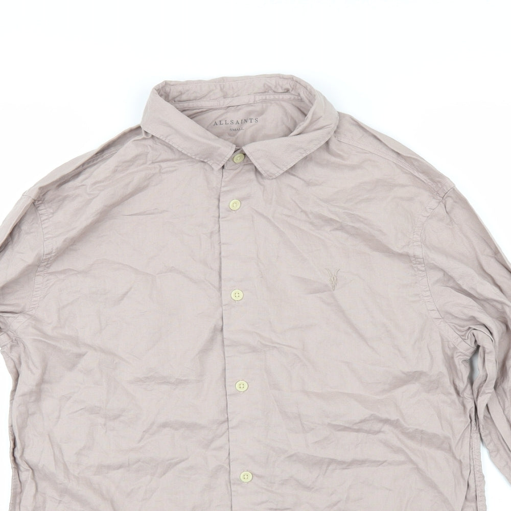 ALL SAINTS Mens Pink    Button-Up Size S