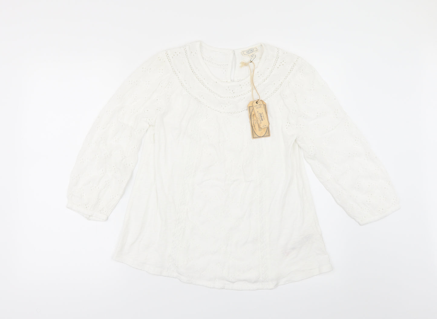 Fat Face Womens White   Basic T-Shirt Size 8