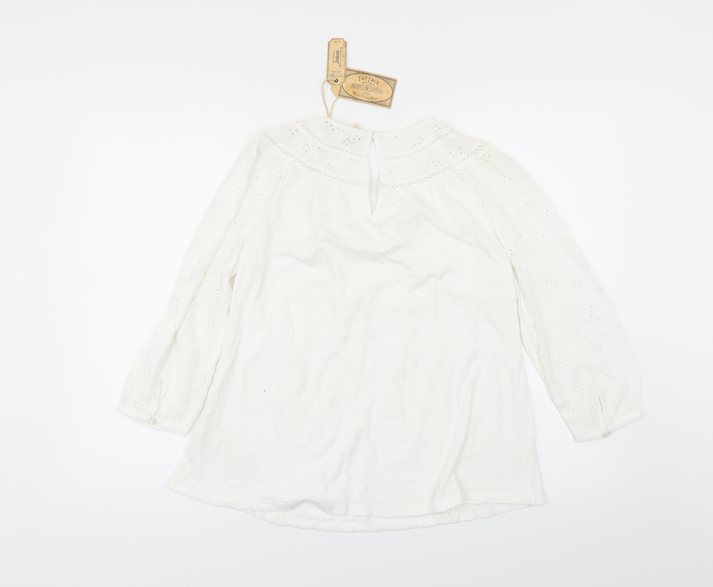 Fat Face Womens White   Basic T-Shirt Size 8