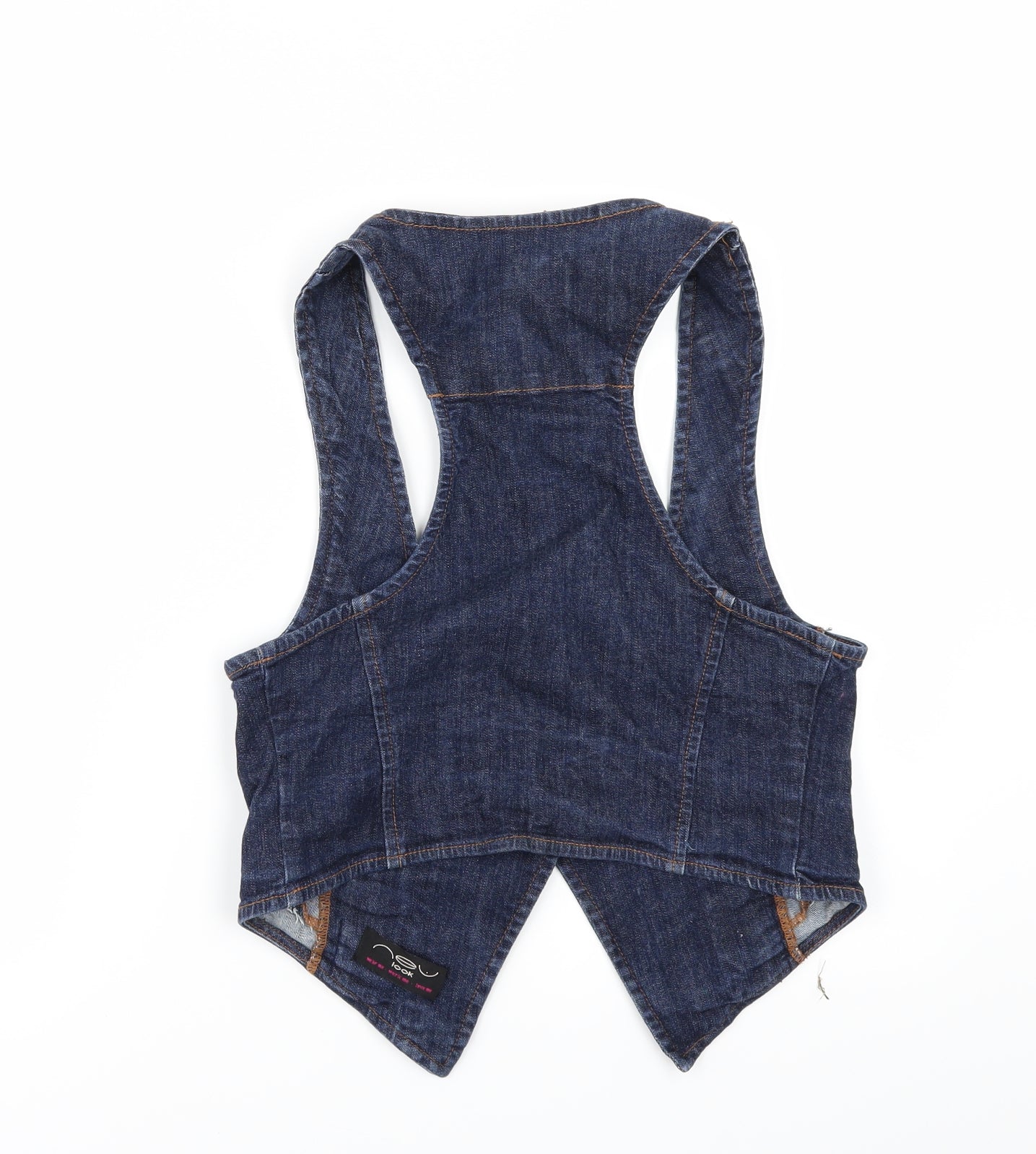 New Look Womens Beige  Denim Jacket Waistcoat Size 14