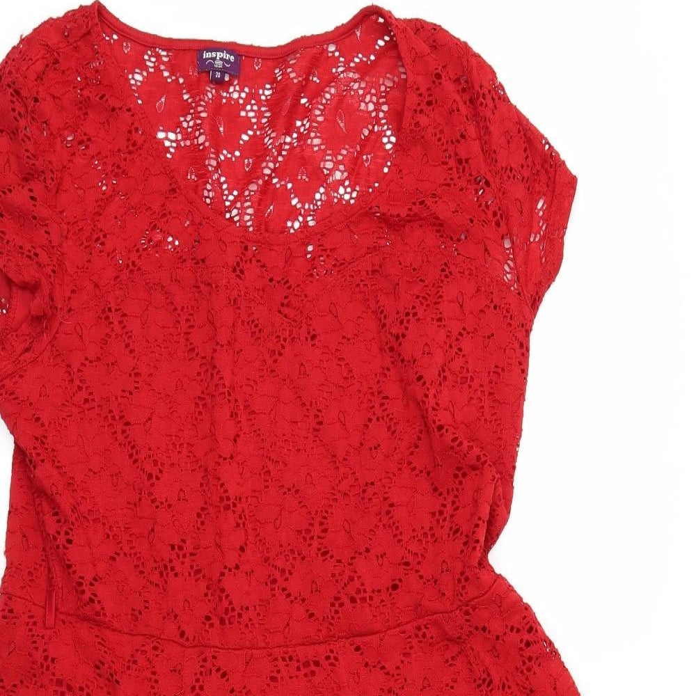 New Looko Womens Red   Fit & Flare  Size 20