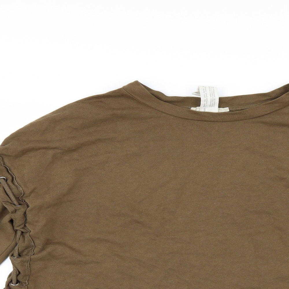 Zara Womens Green   Pullover Sweatshirt Size S