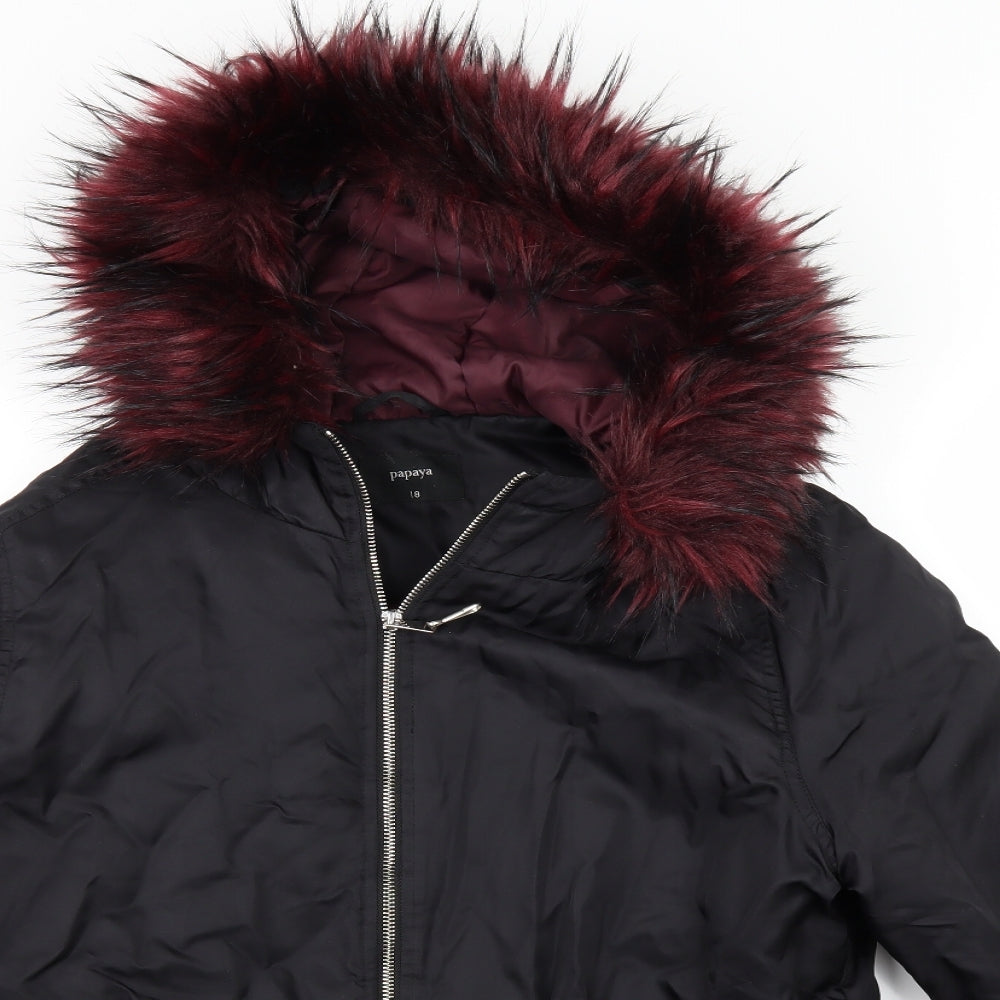 Papaya Womens Black   Jacket  Size 18