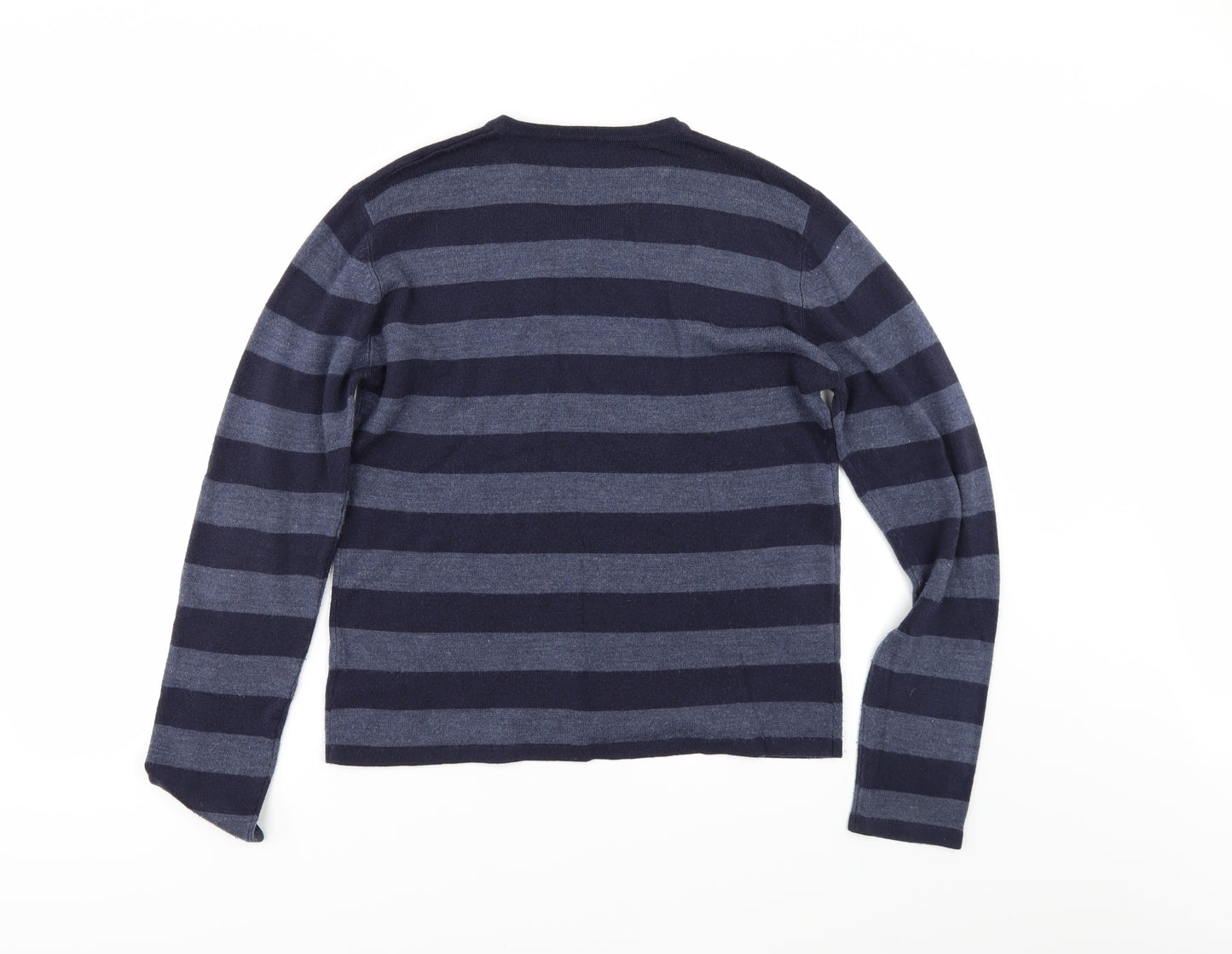 Marks and Spencer Boys Blue Striped  Pullover Jumper Size 13-14 Years
