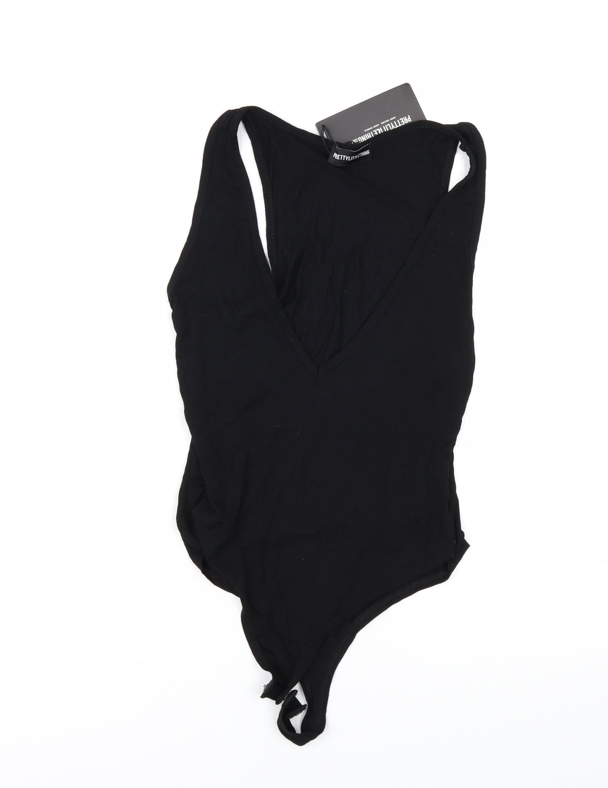 PRETTYLITTLETHING Womens Black   Bodysuit One-Piece Size 8