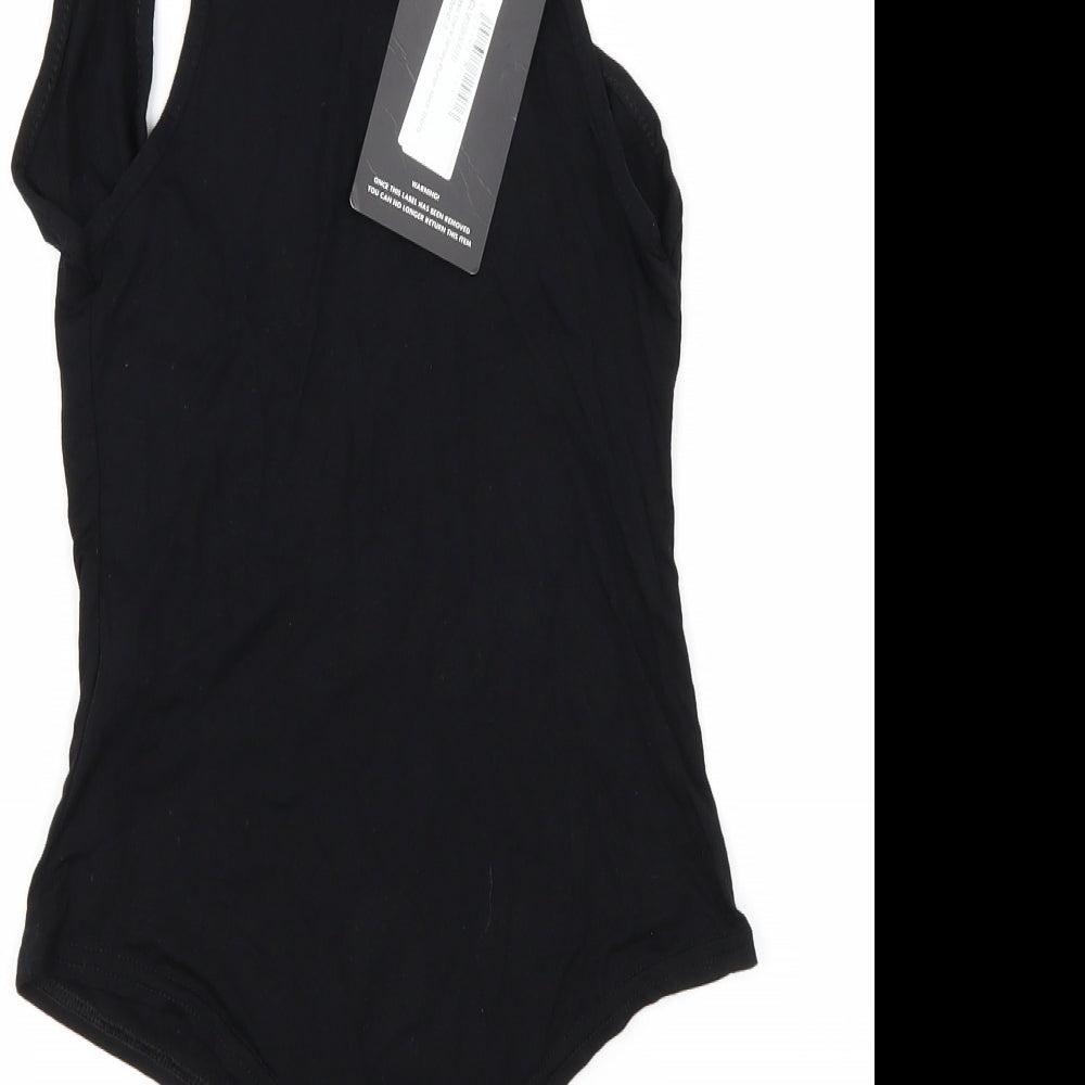 PRETTYLITTLETHING Womens Black   Bodysuit One-Piece Size 8