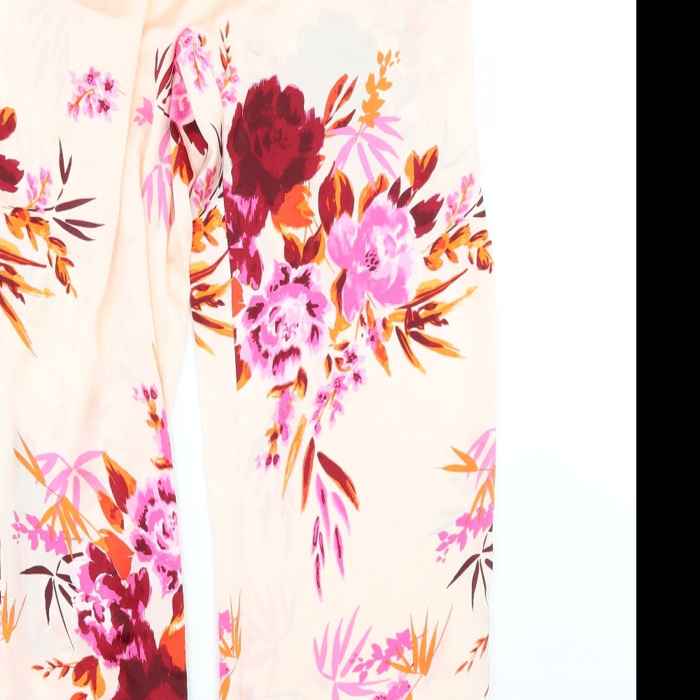 F&F` Womens Pink Floral  Top Pyjama Set Size 16