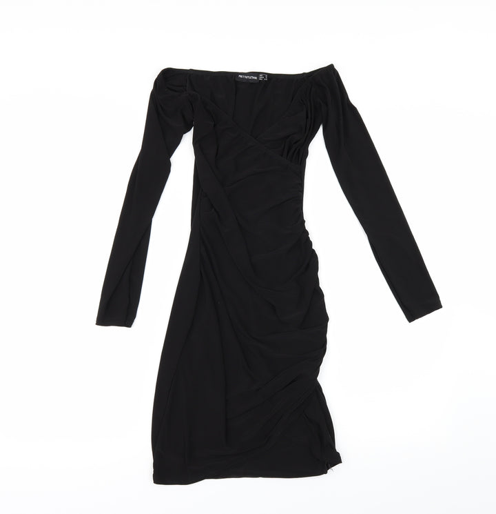PRETTYLITTLETHING` Womens Black Bodycon Size 6
