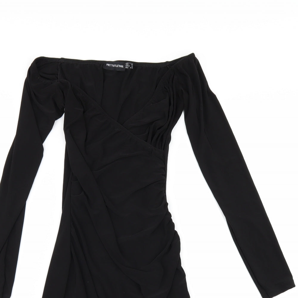 PRETTYLITTLETHING` Womens Black   Bodycon  Size 6