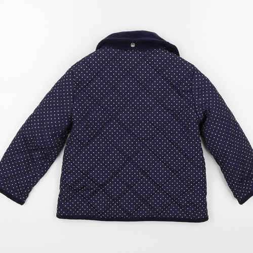 Indigo Girls Blue Polka Dot  Bomber Jacket Coat Size 3-4 Years