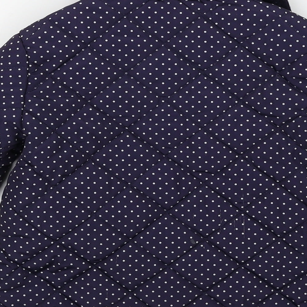 Indigo Girls Blue Polka Dot  Bomber Jacket Coat Size 3-4 Years