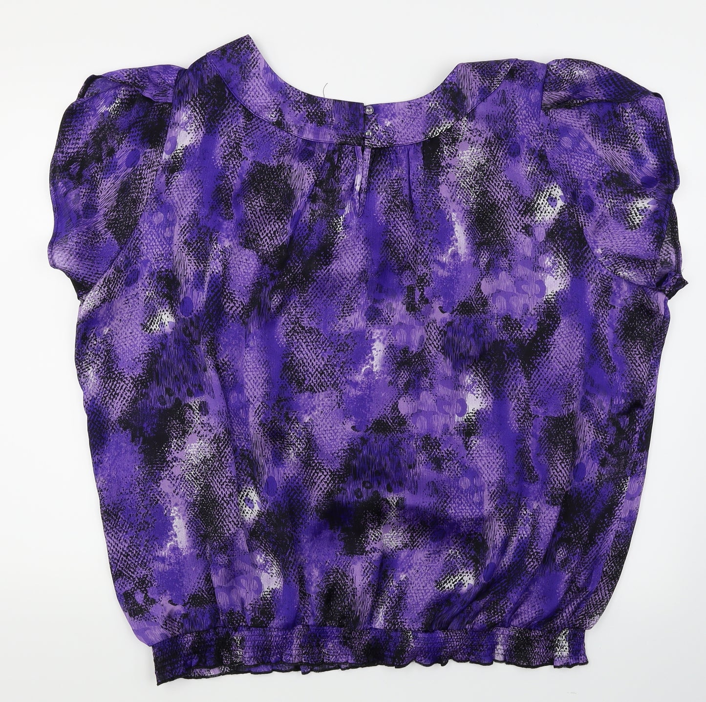 BM Womens Purple Animal Print  Basic Blouse Size 24