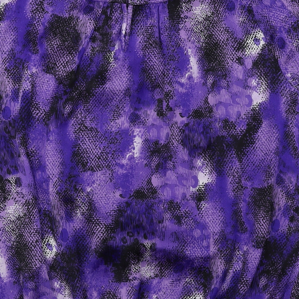 BM Womens Purple Animal Print  Basic Blouse Size 24