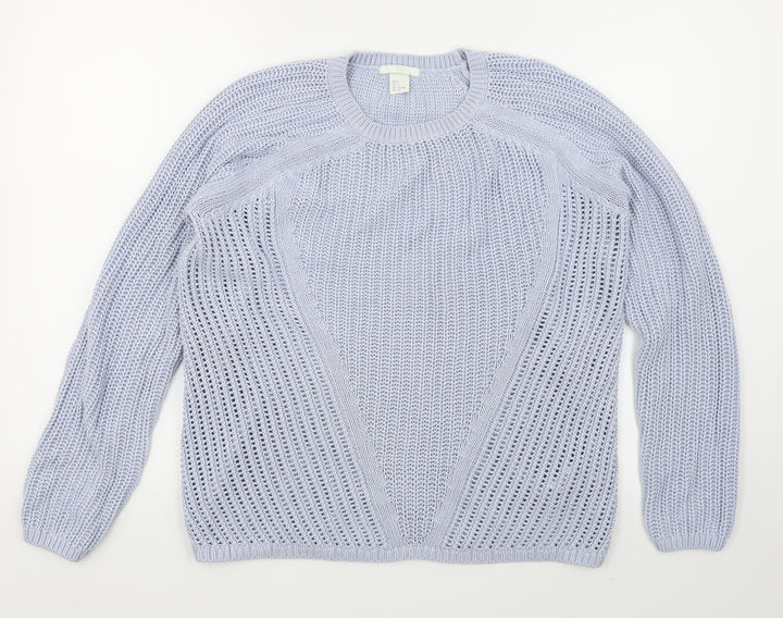 H&M Womens Blue   Pullover Jumper Size S