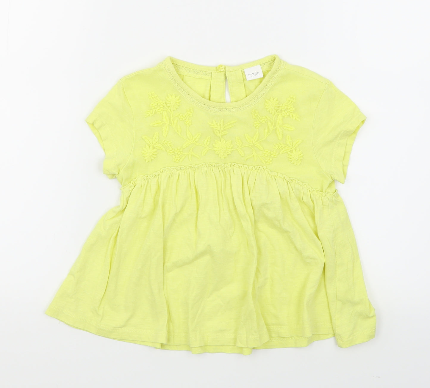 NEXT Girls Yellow   Basic T-Shirt Size 4-5 Years  - Peplum