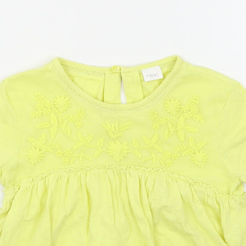 NEXT Girls Yellow   Basic T-Shirt Size 4-5 Years  - Peplum