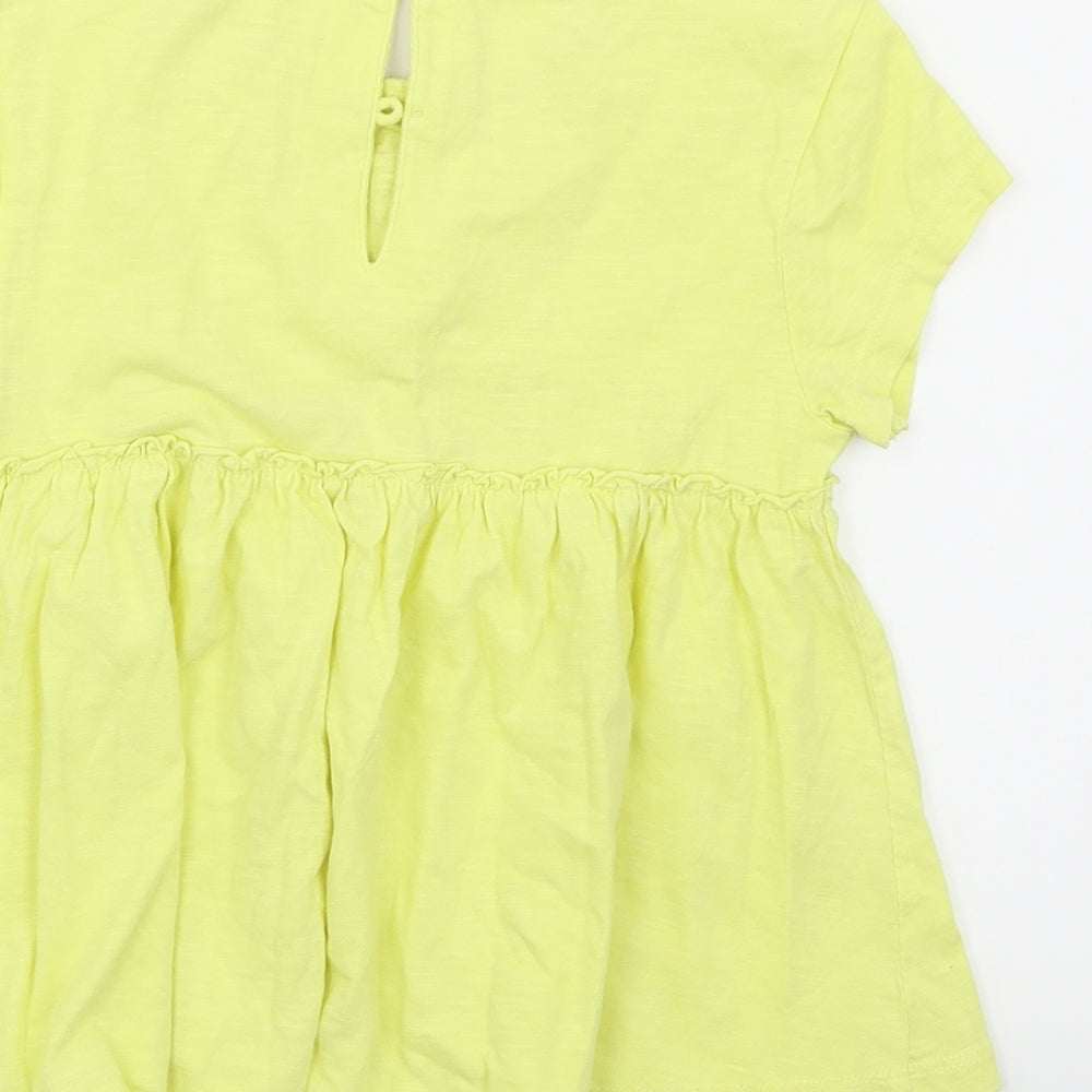 NEXT Girls Yellow   Basic T-Shirt Size 4-5 Years  - Peplum