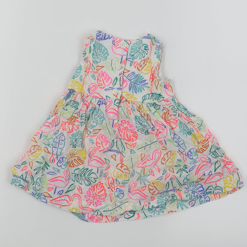 Bluezoo Girls White Floral  Skater Dress  Size 3-6 Months